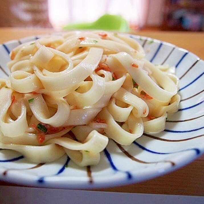 うどんの桜えびペペロンチーノ